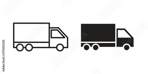 Moving truck icon in simple modern vector format. EPS icon pack