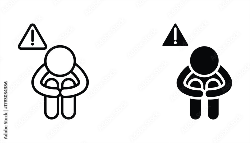 Obraz premium worry icon set. editable icons, can be used in logo, UI and web design, Flat illustration of vector icon on white background.