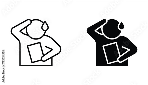 worry icon set. editable icons, can be used in logo, UI and web design, Flat illustration of vector icon on white background.