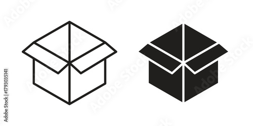 Open box icon in simple modern vector format. EPS icon pack