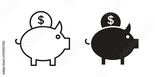 Piggy bank icon in simple modern vector format. EPS icon pack