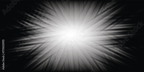 Black and white grunge texture with circular starbursts. Uneven and damaged tire tread marks, tire tracks - auto racing, motocross, drift, rally, off-road, and more.