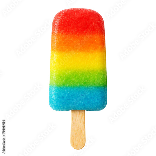 A colorful popsicle ice cream isolated on a white background