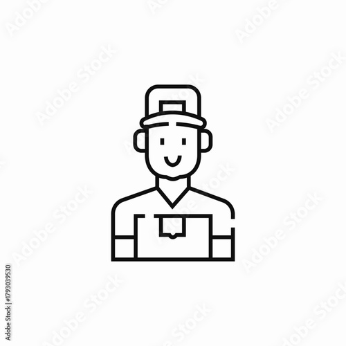 delivery worker icon sign vector
