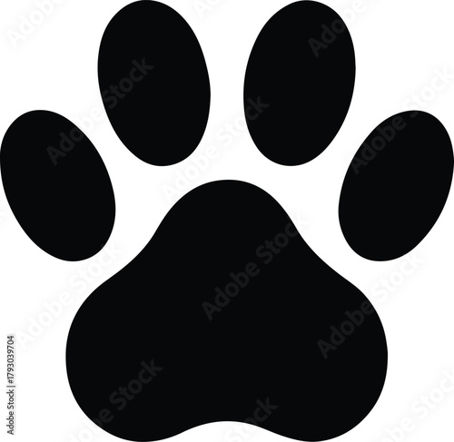 Black Paw Print Vector