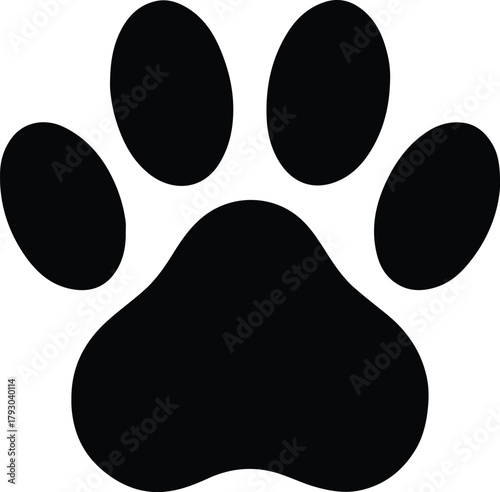 Black Paw Print Vector