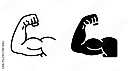 Illustration of a muscular arm, showcasing strength and fitness, perfect for health, gym, and bodybuilding themes