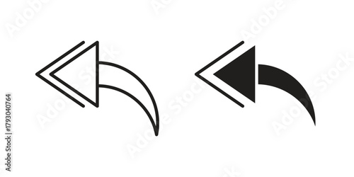 Reply all icon in simple modern vector format. EPS icon pack