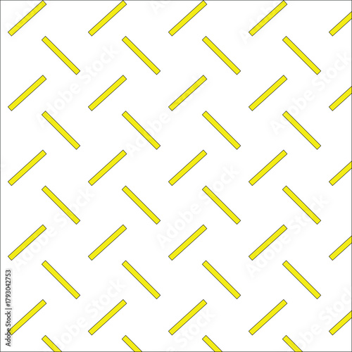 Seamless pattern of yellow bars on a white background, abstract geometric design with diagonal lines and repeating texture