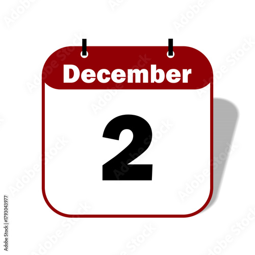 2 December Date Icon 