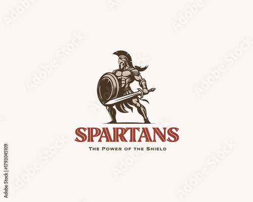 Knight medieval spartan warriors mascot logo template 
