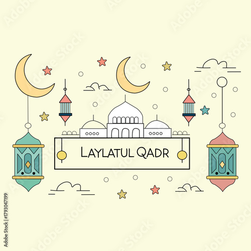 Beautiful Laylatul Qadr night mosque 