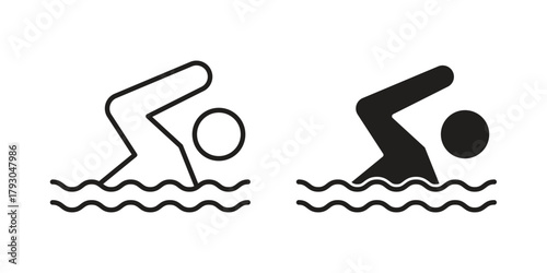 Swimmer icon in simple modern vector format. EPS icon pack