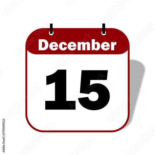15 December Date Icon 