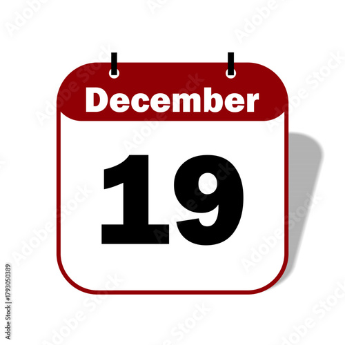 19 December Date Icon 