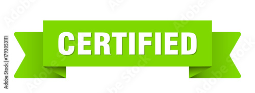 certified ribbon isolated on transparent background. certified ribbon