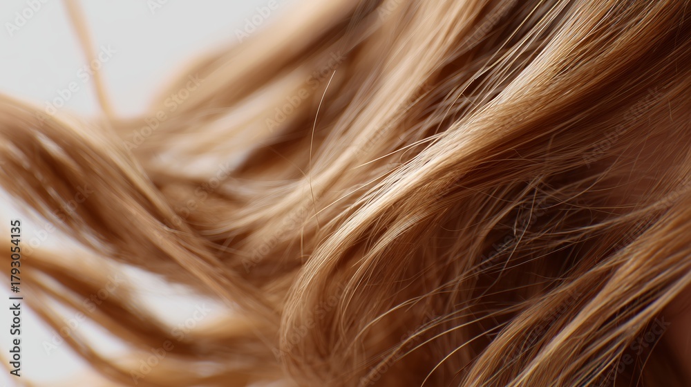 Naklejka premium Flowing golden hair dancing in the gentle breeze during a sunny afternoon