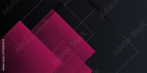 Dark Abstract Background with Pink Squares. Modern concept for graphic design, background, web design, poster, banner, book, slideshow.