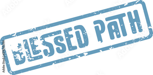 Vintage Style Blessed Path Rubber Stamp for Spiritual Journey and Positive Affirmation