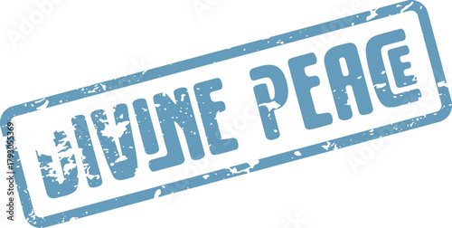 Grungy Blue Divine Peace Stamp Symbolizing Inner Calm and Spiritual Tranquility