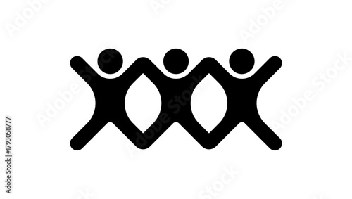 Organization symbol, black isolated silhouette