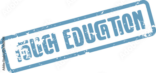 High Education Rubber Stamp Mark with Distressed Grunge Texture Symbolizing Academic Achievement