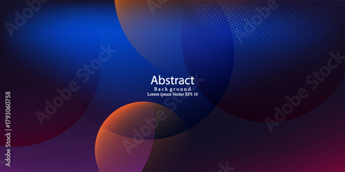 Dark Blue and Orange Neon Geometric Background. Suit for banner, web, brochure, pamflet and presentation