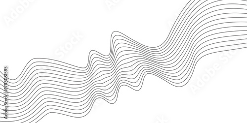 Blue abstract wave pattern with line art fish icon vector illustration design