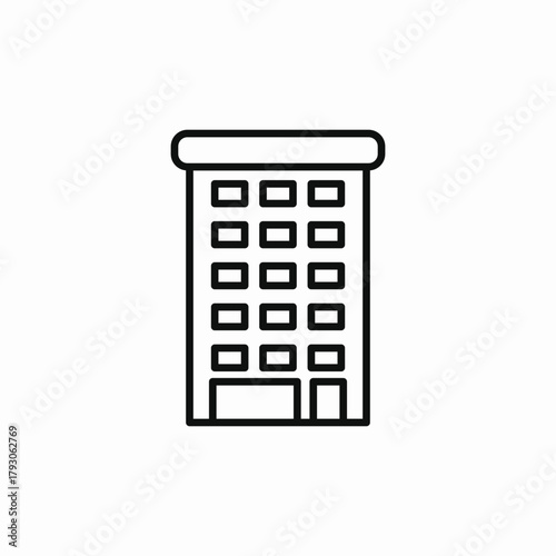 apartment building icon sign vector