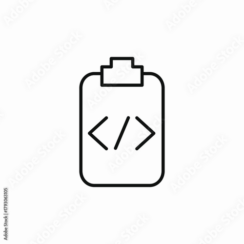 clipboard code icon sign vector