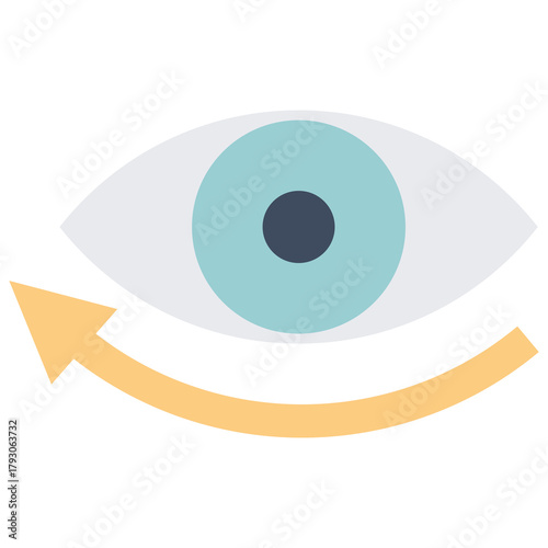 Visual Review, Eye Icon with Return or Refresh Arrow
