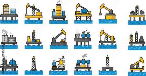 Offshore oil rig, drilling platform, maritime industry, ocean energy, petroleum extraction, industrial structure, sea equipment, energy infrastructure, oil production, engineering