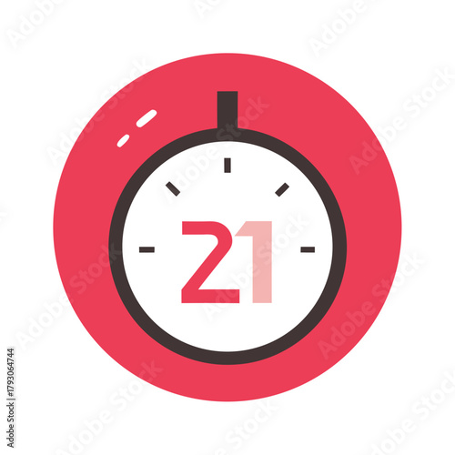 Stopwatch with the number 21 displayed