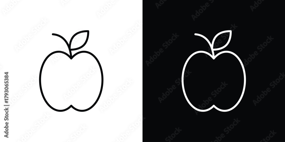Fototapeta premium Apple icon outline and linear vector. outline icon and illustration