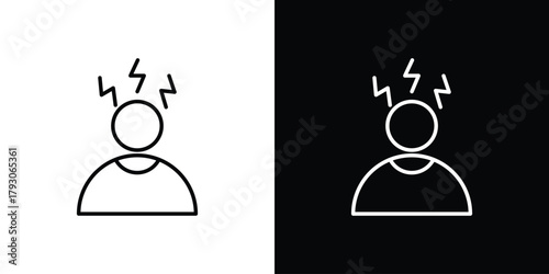 Anxiety or stress icon outline and linear vector. outline icon and illustration