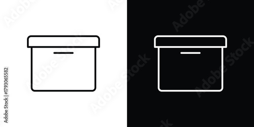Archive icon outline and linear vector. outline icon and illustration