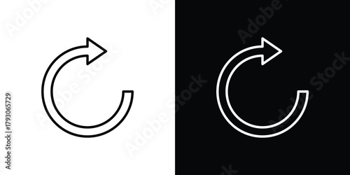 Arrows repeat icon outline and linear vector. outline icon and illustration