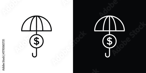 assets protection icon outline and linear vector. outline icon and illustration