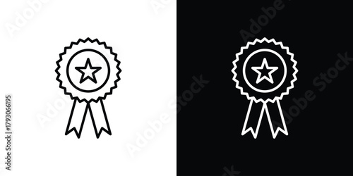 Badge icon outline and linear vector. outline icon and illustration