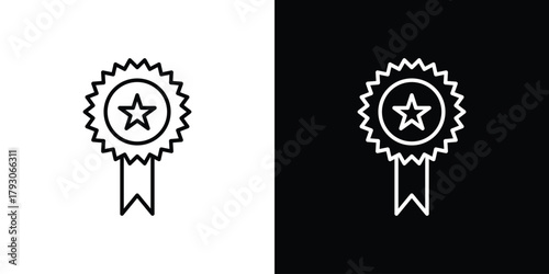 Badge icon outline and linear vector. outline icon and illustration