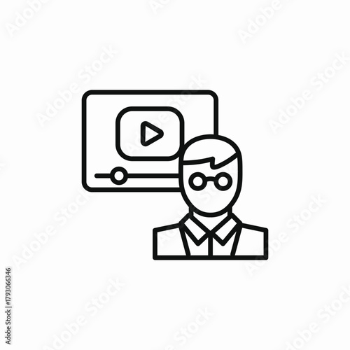 professor online courses icon sign vector