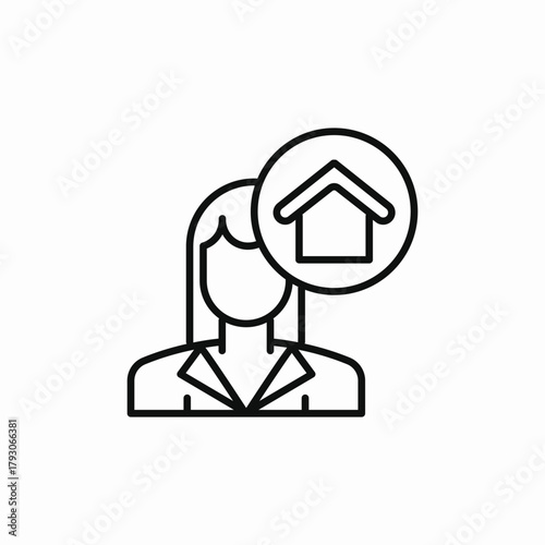 real estate agent woman icon sign vector