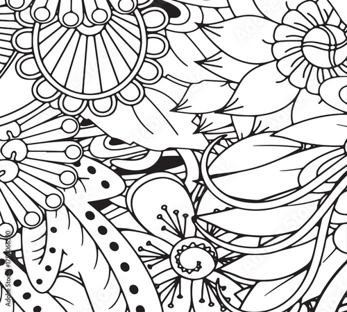 Simple flower coloring pages for adults and kids 