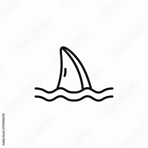 shark fin sea icon sign vector