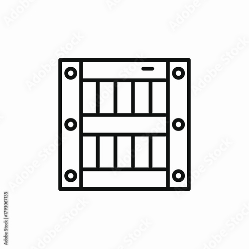 wooden box icon sign vector