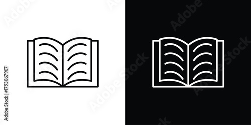 Book icon outline and linear vector. outline icon and illustration
