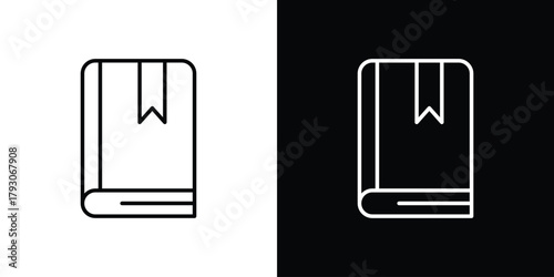 Book bookmark icon outline and linear vector. outline icon and illustration