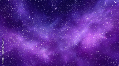 Vast purple galaxy filled with shimmering stars and cosmic clouds creating mesmerizing and dreamy space scene