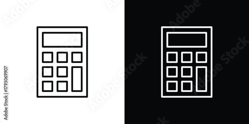 Calculator icon outline and linear vector. outline icon and illustration