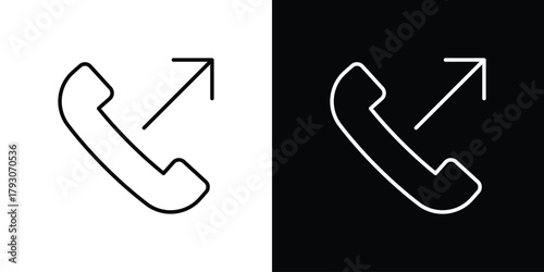 Call outgoing icon outline and linear vector. outline icon and illustration